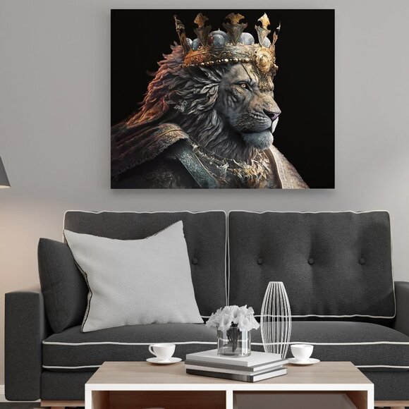 20x30 Royal Lion King Wall Art Watercolor Oil‎ Painting Art Poster - Picture 2 of 8